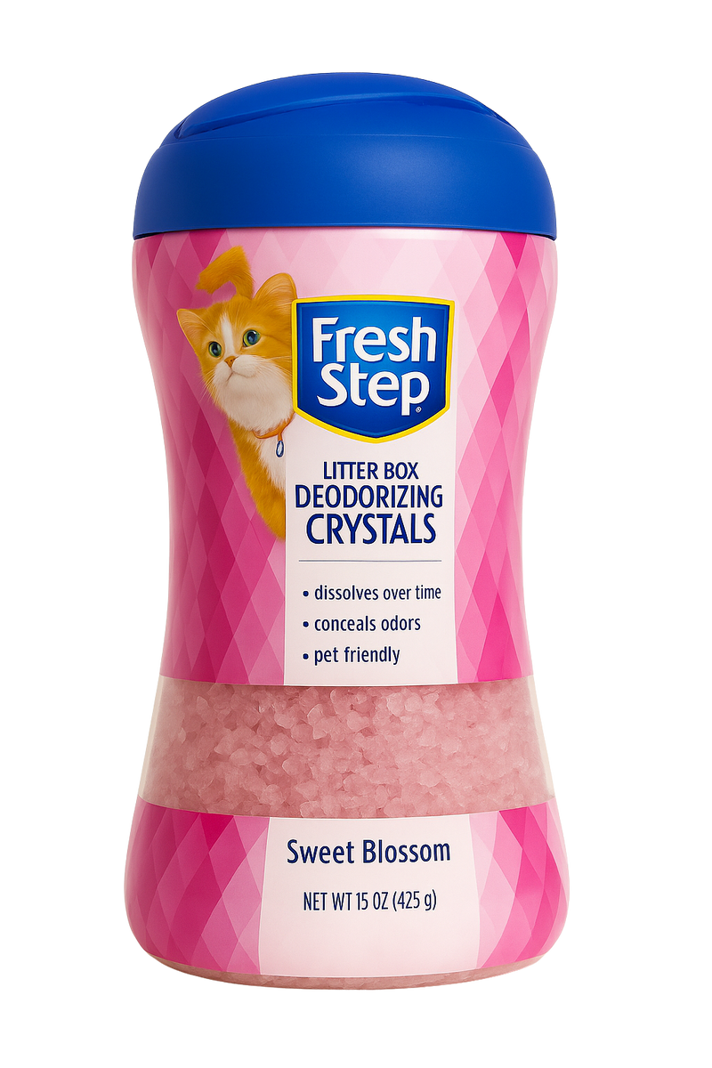 Fresh Step Litter Box Deodorizing Crystals – Sweet Blossom (15 oz / 425 g)