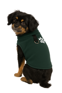 Cozy Green Fleece Dog Jacket with Built-in D-Ring