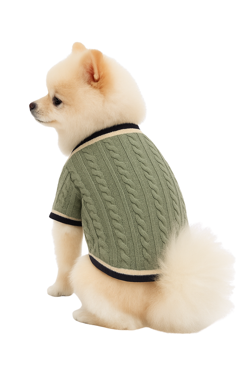 Cable Knit Dog Sweater – Classic & Cozy Style
