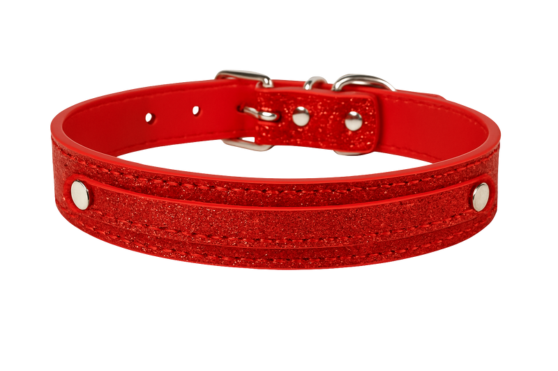 Glitter Red Dog Collar