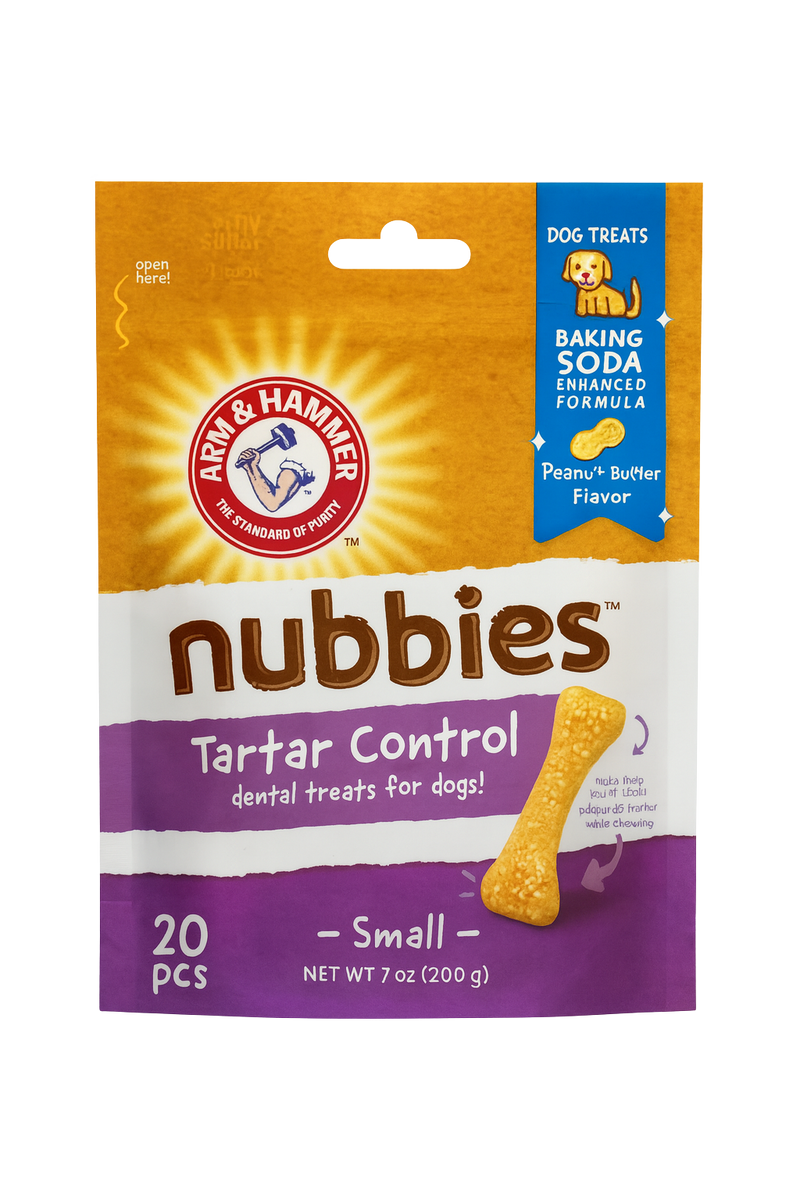 Arm & Hammer Nubbies Tartar Control Dental Treats for Dogs – Peanut Butter Flavor (Small)