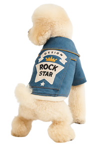 Rock Star Denim Dog Jacket – Stylish & Trendy Pet Outfit