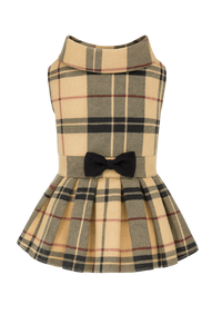 Plaid Dog Dress with Bow – Elegant Pet Outfit