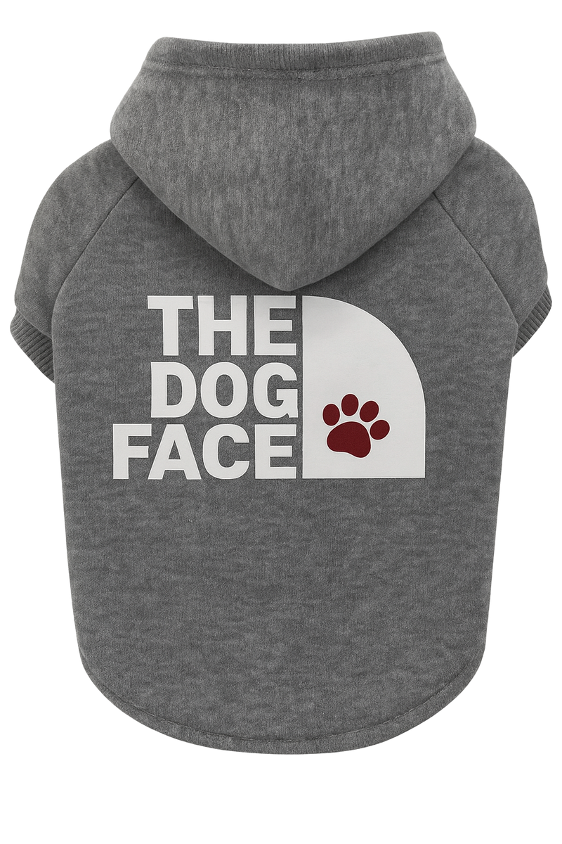 “The Dog Face” Pet Hoodie – Gray