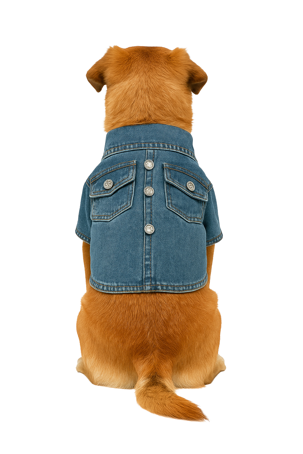 Denim Dog Jacket with Buttons