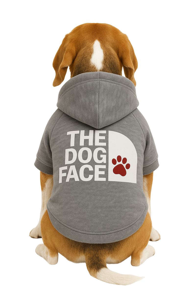 “The Dog Face” Pet Hoodie – Gray