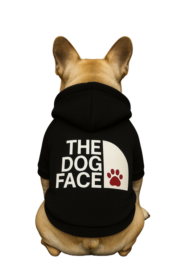 "The Dog Face” Pet Hoodie – Black