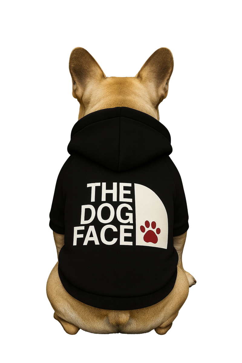 "The Dog Face” Pet Hoodie – Black