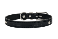 Black Croc-Style Dog Collar