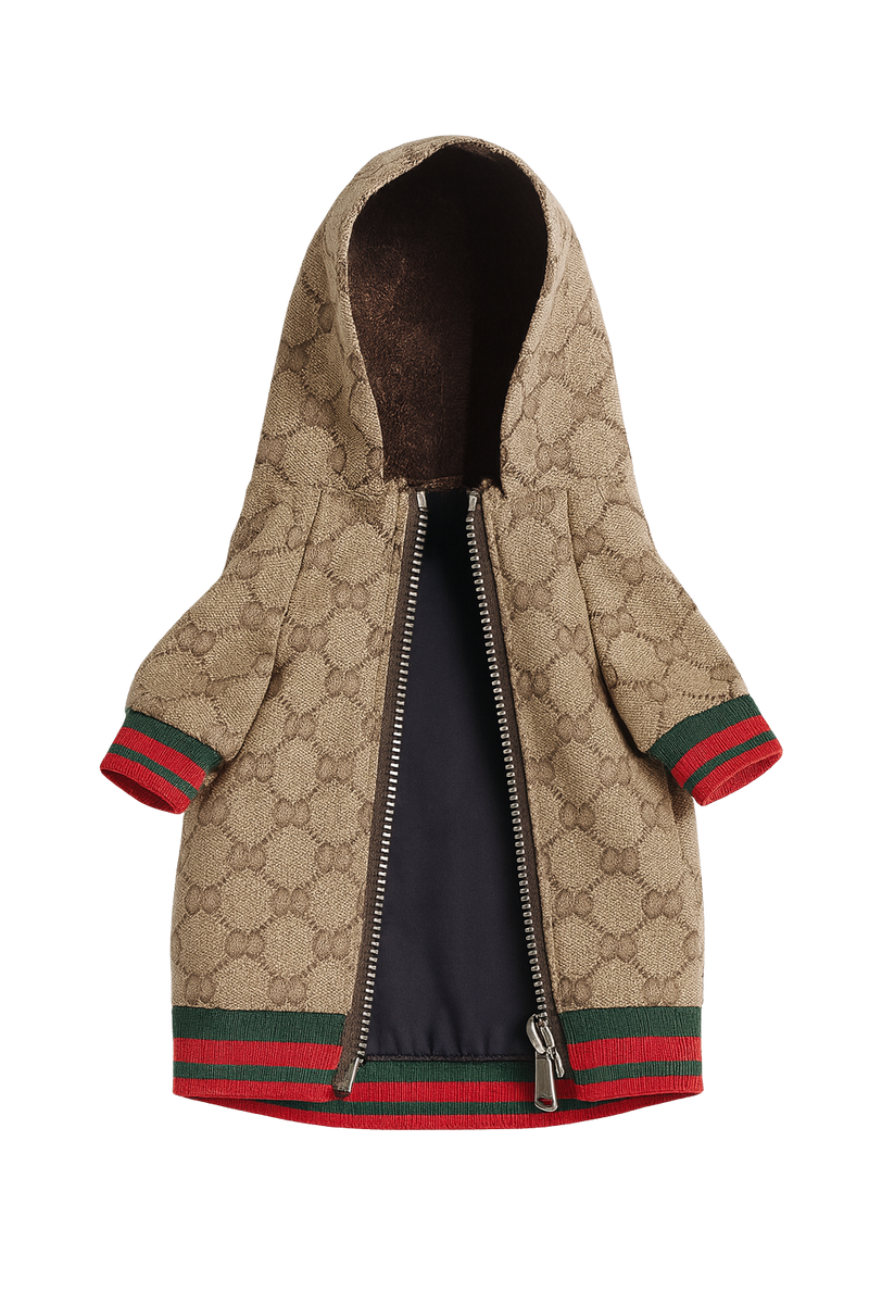 Monogram Dog Jacket – Designer-Inspired - Beige