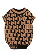 Luxury Geometric Knit Dog Sweater – Beige & Black