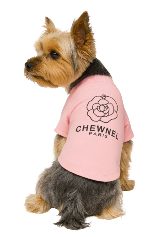 Chewnel Paris Dog Tee – Pink Edition