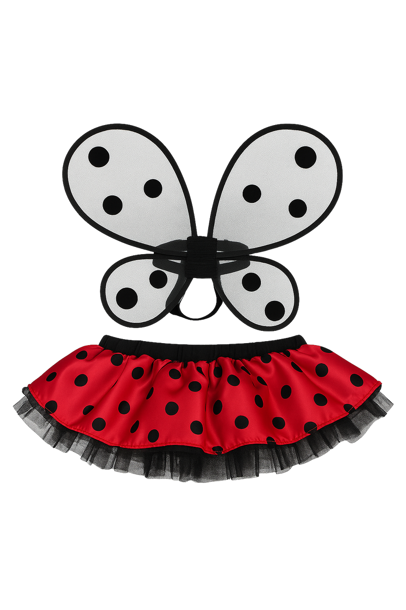 Ladybug Dog Costume – Skirt & Wings Set