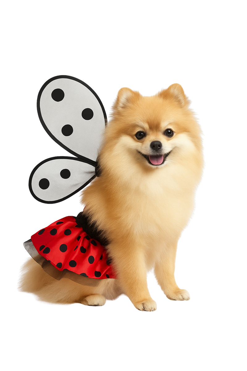 Ladybug Dog Costume – Skirt & Wings Set