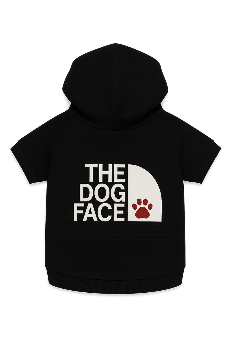 "The Dog Face” Pet Hoodie – Black