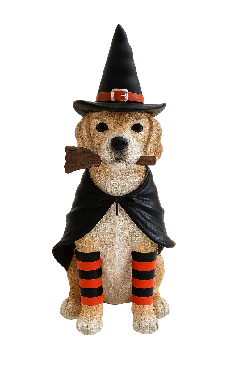 Halloween Witch Dog Figurine – 14in