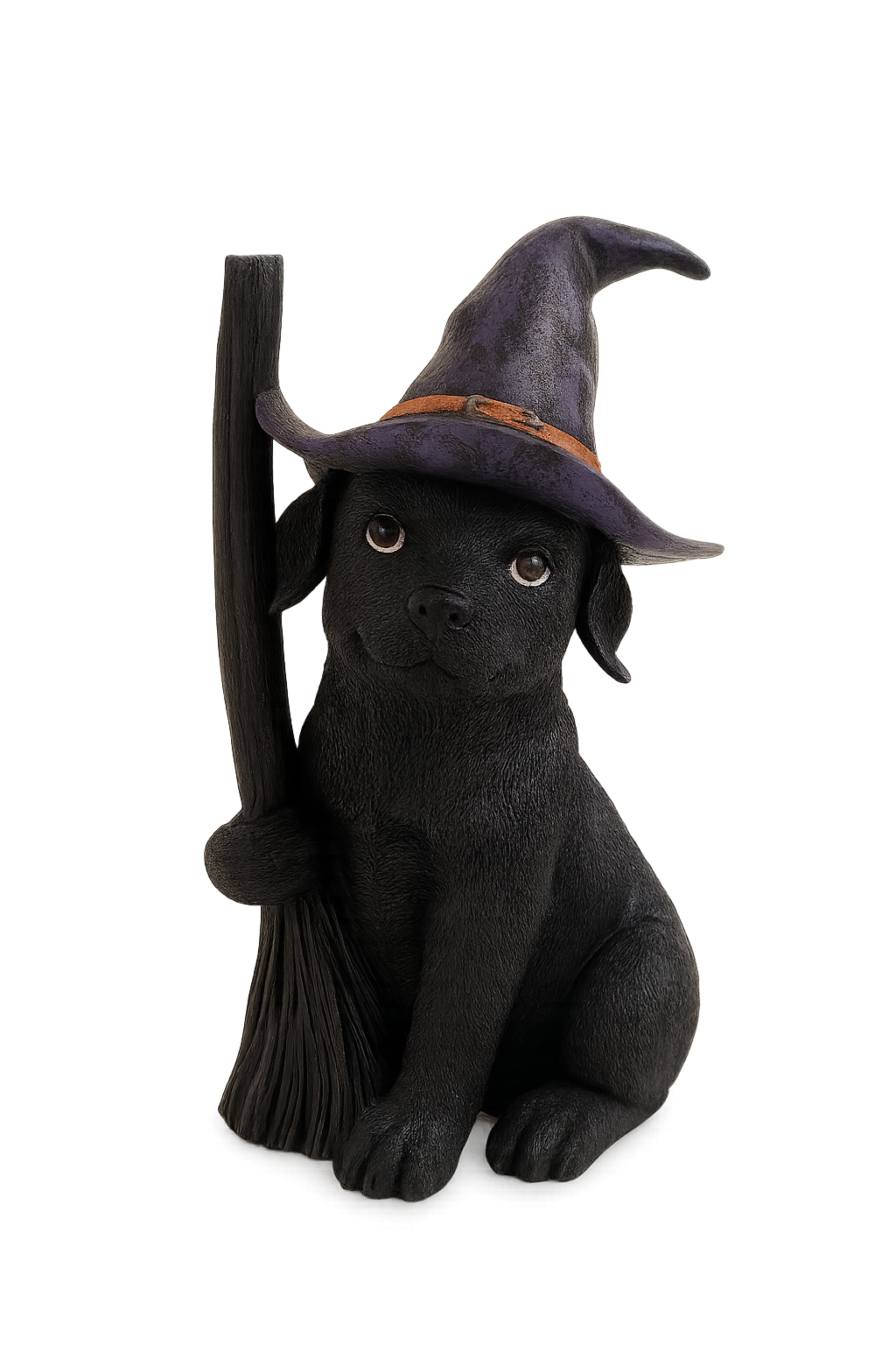 Halloween Witch Puppy Statue – 12” Decorative Figurine