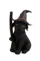 Halloween Witch Puppy Statue – 12” Decorative Figurine