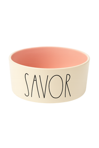 Savor Ceramic Pet Bowl – Pink Interior