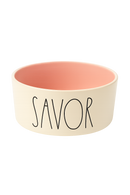Savor Ceramic Pet Bowl – Pink Interior