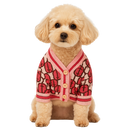 Chic Pink Patterned Knit Dog Sweater