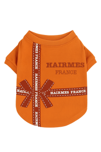 Luxury "Hairmes France" Dog T-Shirt – Orange Edition