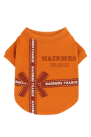 Luxury "Hairmes France" Dog T-Shirt – Orange Edition