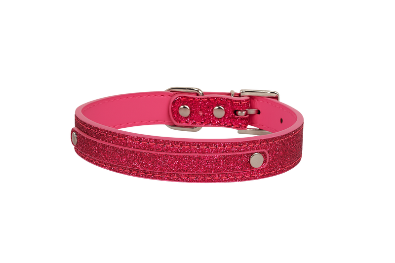 Glitter Hot Pink Dog Collar