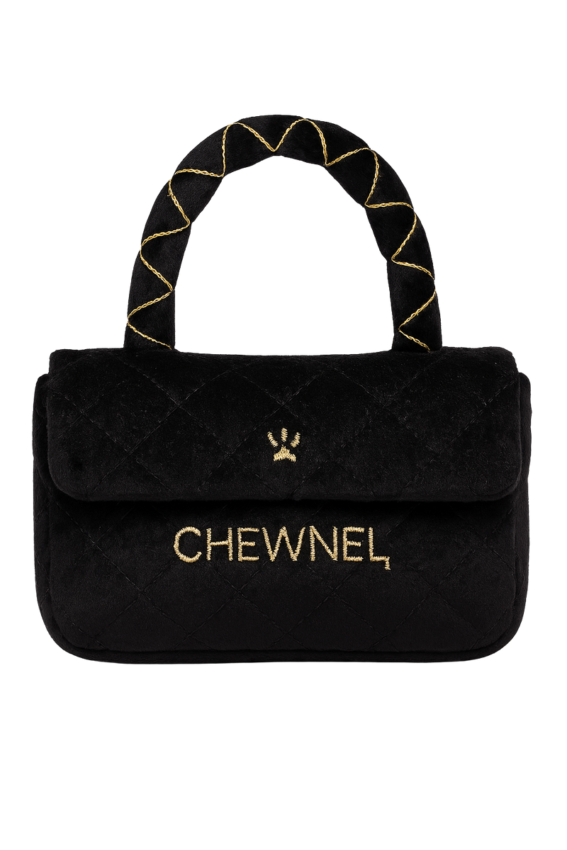 Chewnel Plush Dog Toy – Luxury Designer Handbag Style
