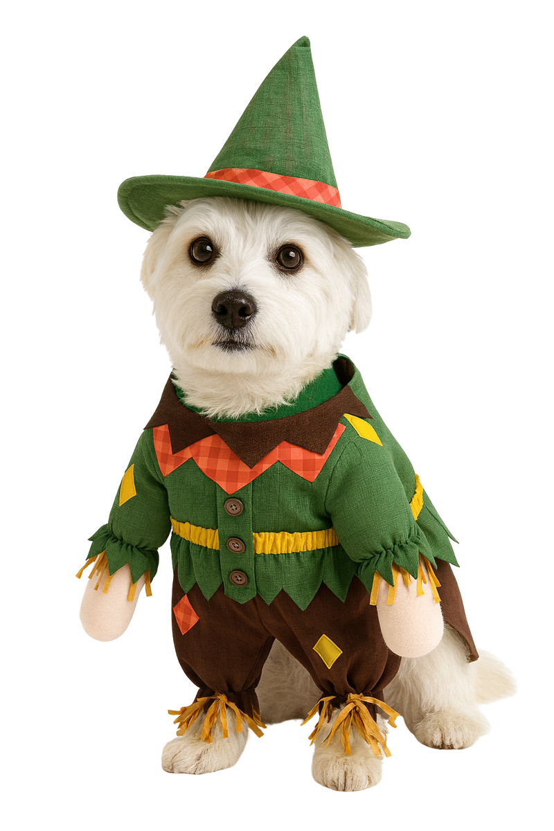 Scarecrow Dog Costume with Hat