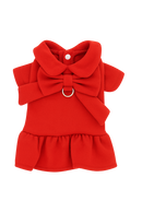 Elegant Red Bow Dress with Leash for Dogs