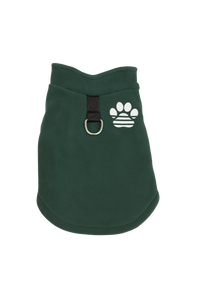 Cozy Green Fleece Dog Jacket with Built-in D-Ring