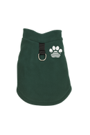 Cozy Green Fleece Dog Jacket with Built-in D-Ring