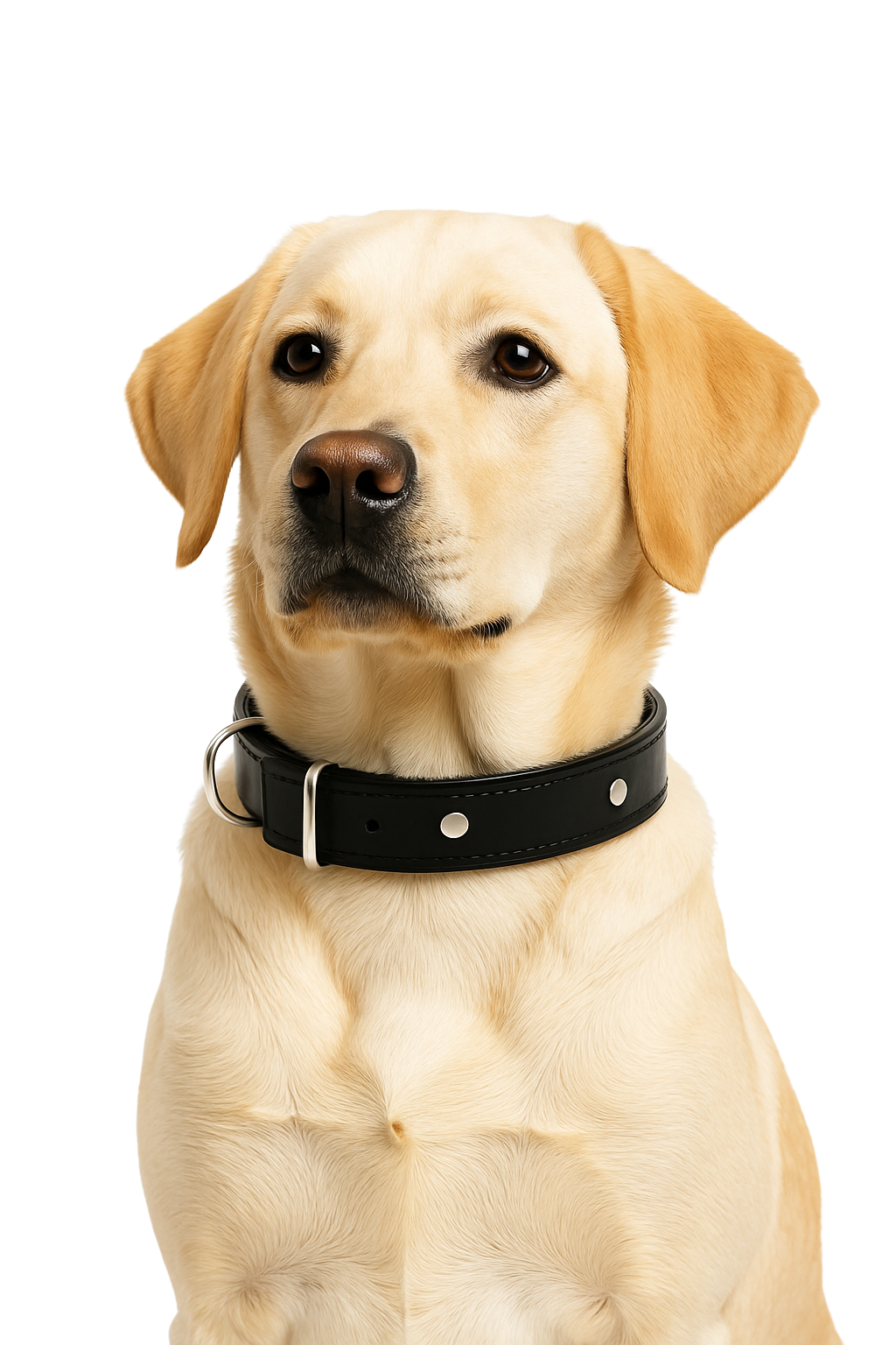 Classic Black Leather Dog Collar